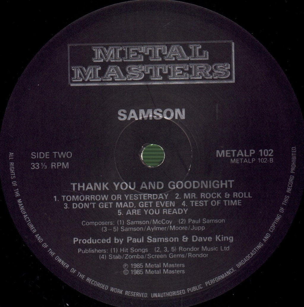 Samson (Nwobhm/Metal Group) - Thank You And Goodnight... Live - Lp