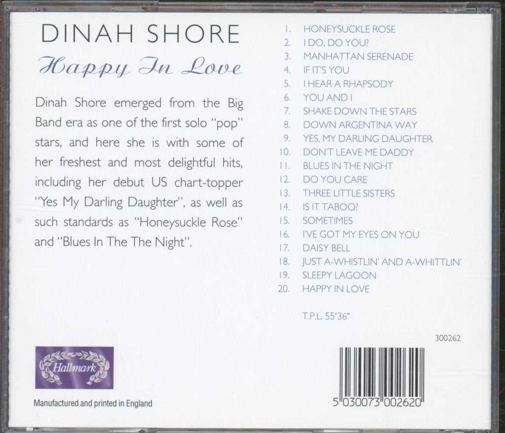 Dinah Shore - Happy In Love - Cd
