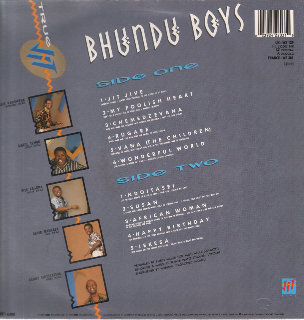 Bhundu Boys - True Jit - Lp