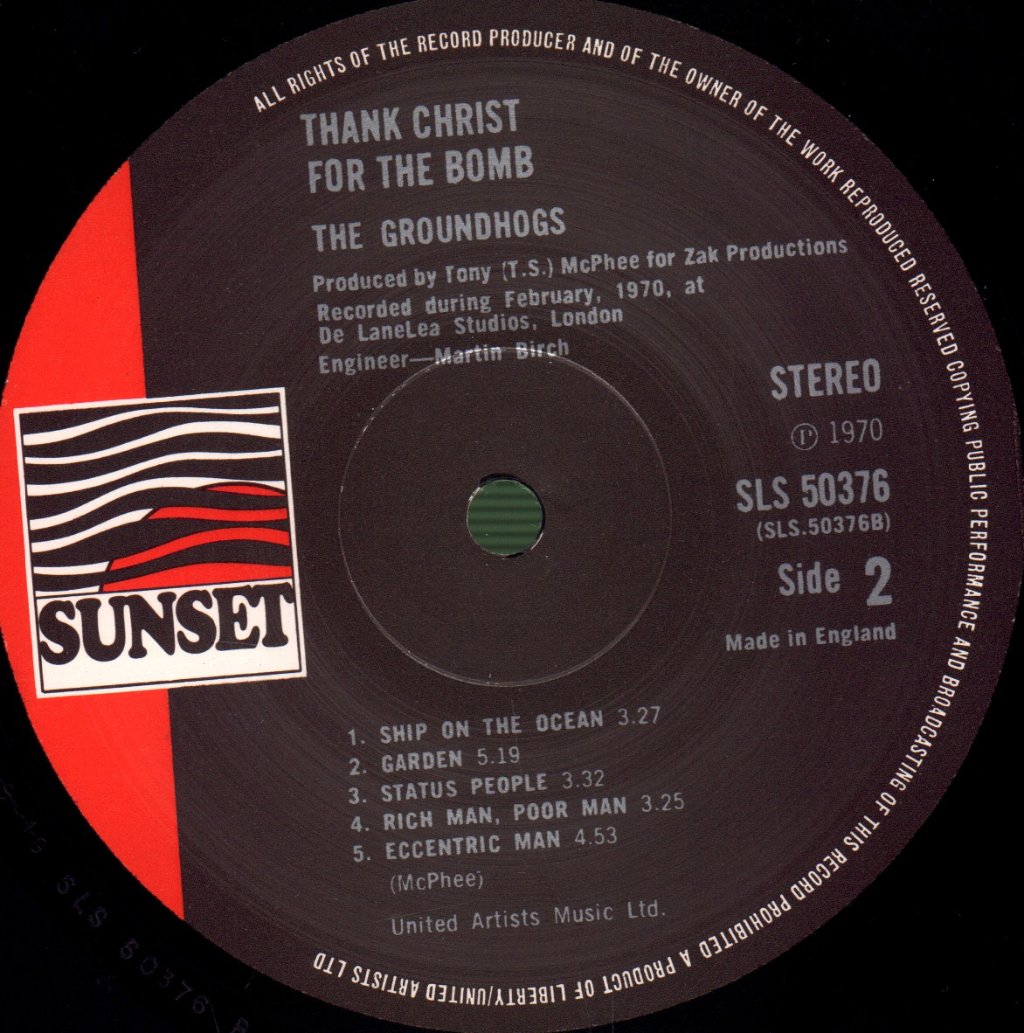 Groundhogs - Thank Christ For The Bomb - Lp