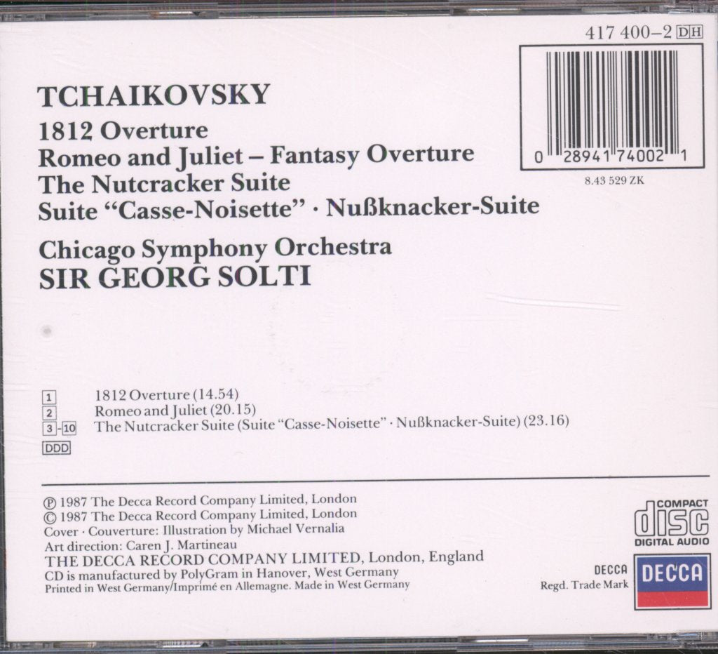 Chicago Symphony Orchestra / Sir Georg Solti - tchaikovsky - 1812 Overture / Romeo & Juliet / The Nutcracker Suite - Cd