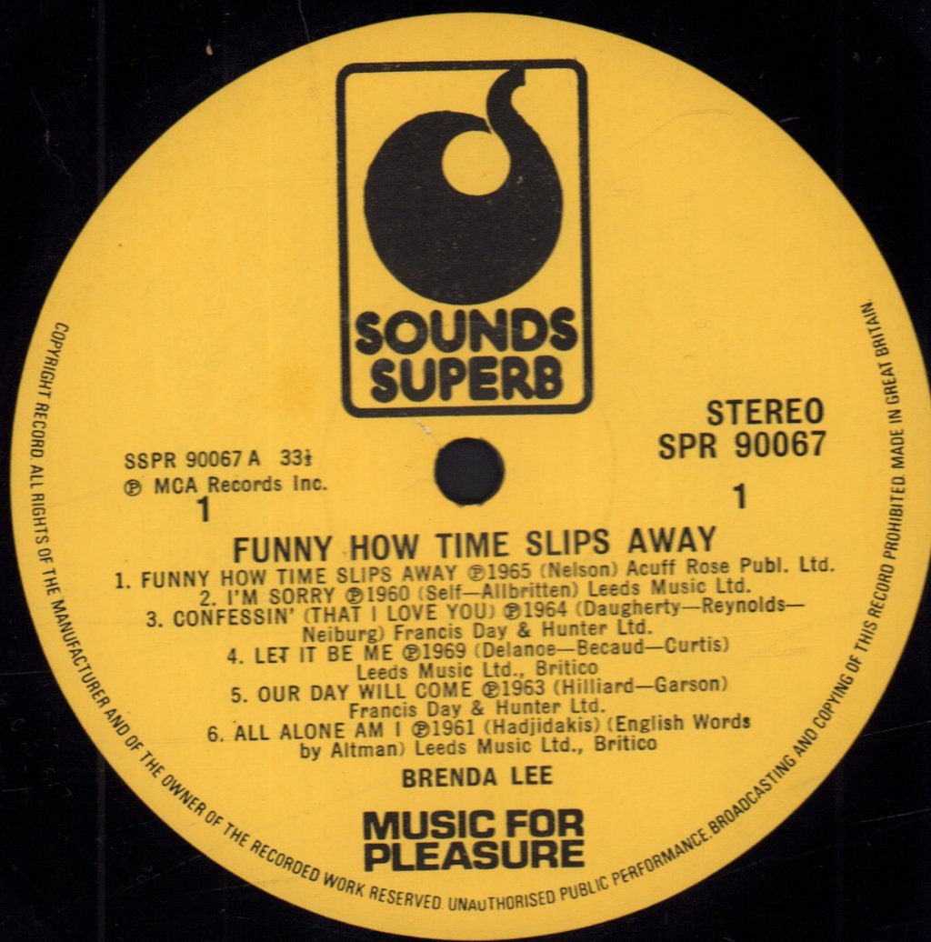 Brenda Lee - Funny How Time Skips Away - Lp