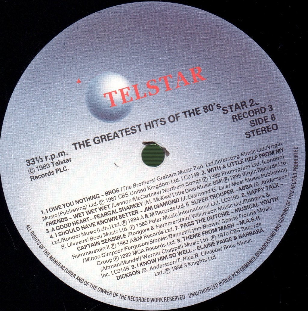 Various Artists - Greatest Hits Of The 80's - Triple Lp