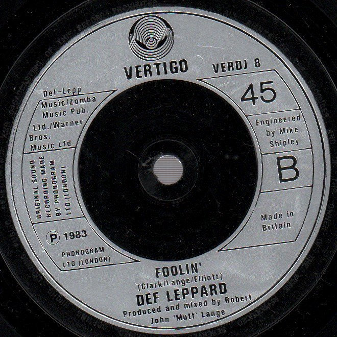 Def Leppard - Too Late For Love - 7 Inch