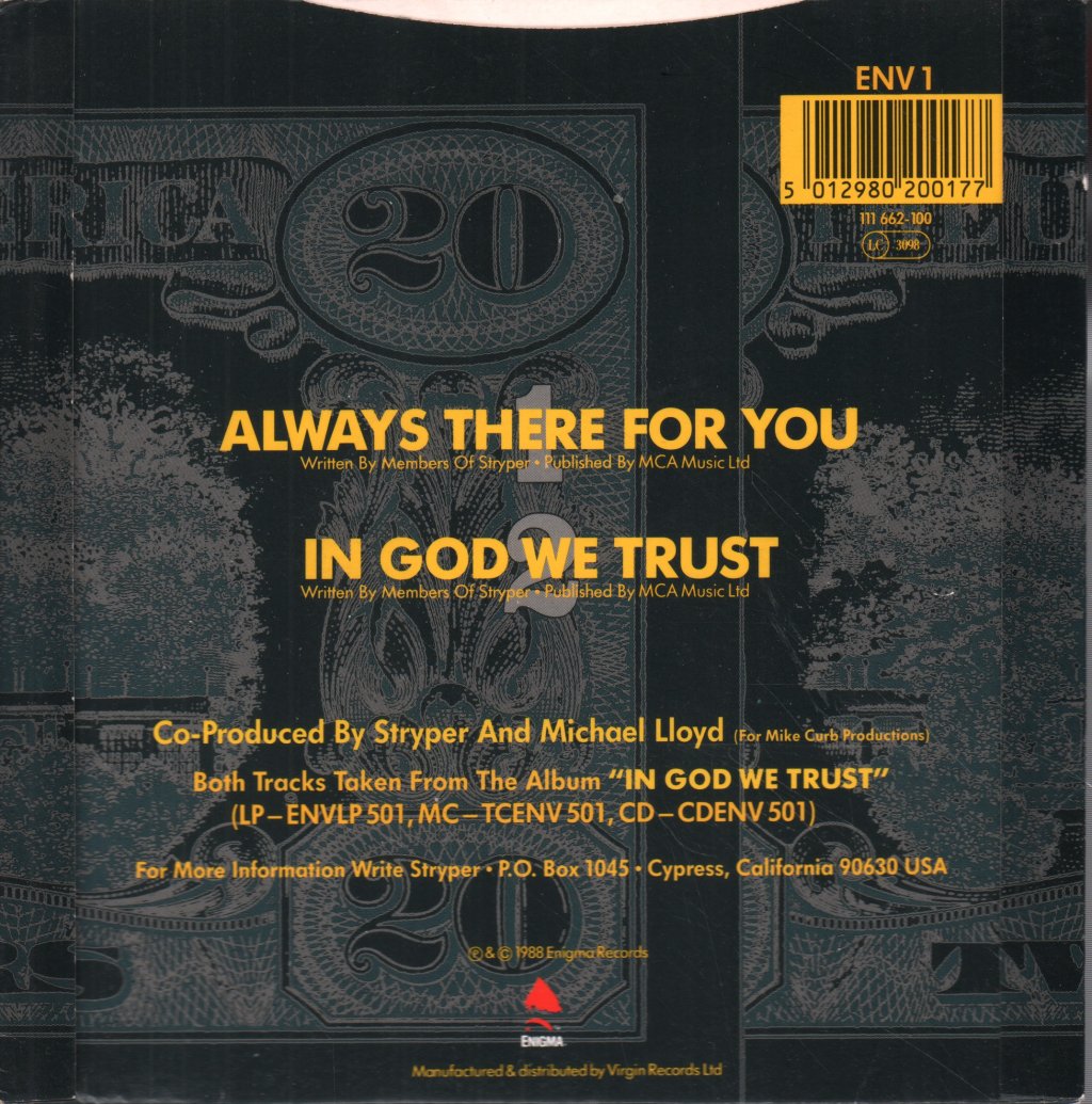 Stryper - Always There For You - 7 Inch
