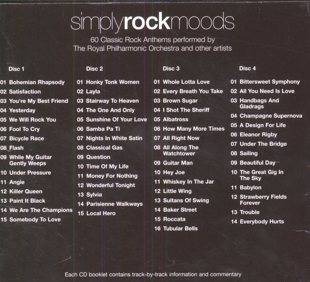 Various Artists - Simply Rock Moods - 4 CD's Of Essential Rock Classics - Cd Set