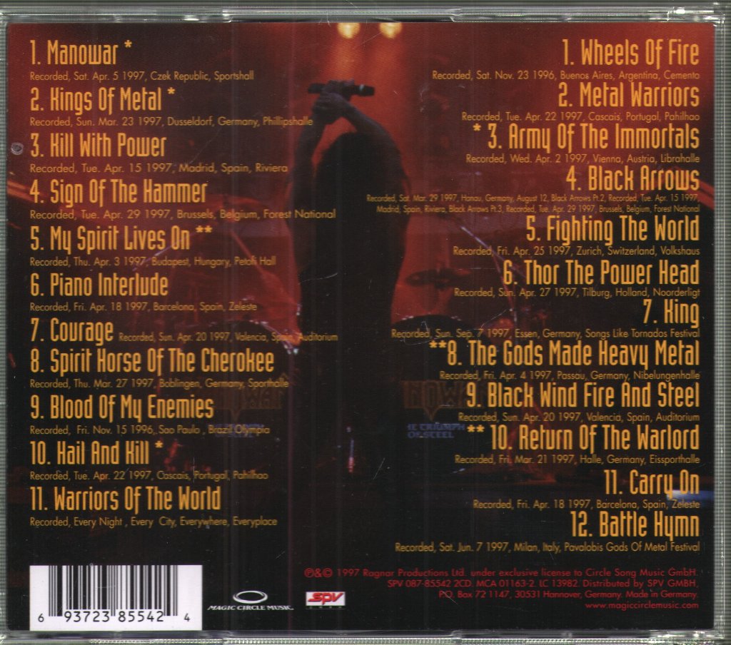 Manowar - Hell On Wheels (Live) - Double Cd