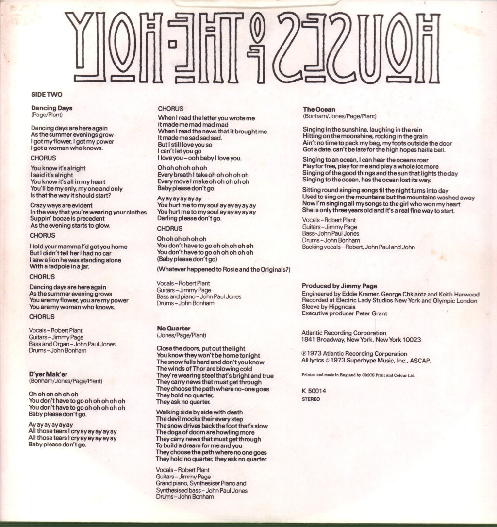 Led Zeppelin - Houses Of The Holy - Lp