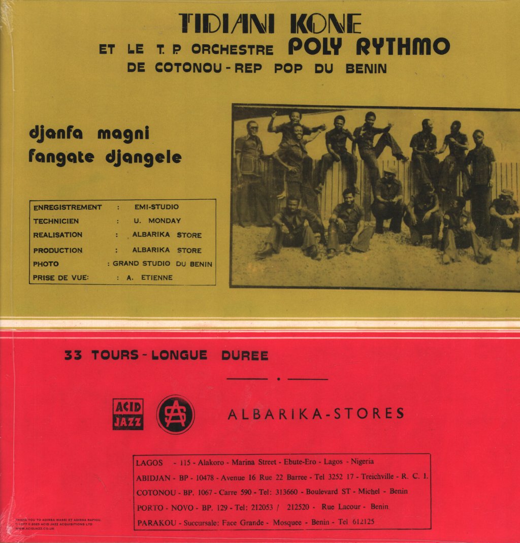 Tidiani Kone Et Le T.p. Orchestre Poly-Rythmo de Cotonou-Benin - Fangate Djangele Et Djanfa Magni - Lp