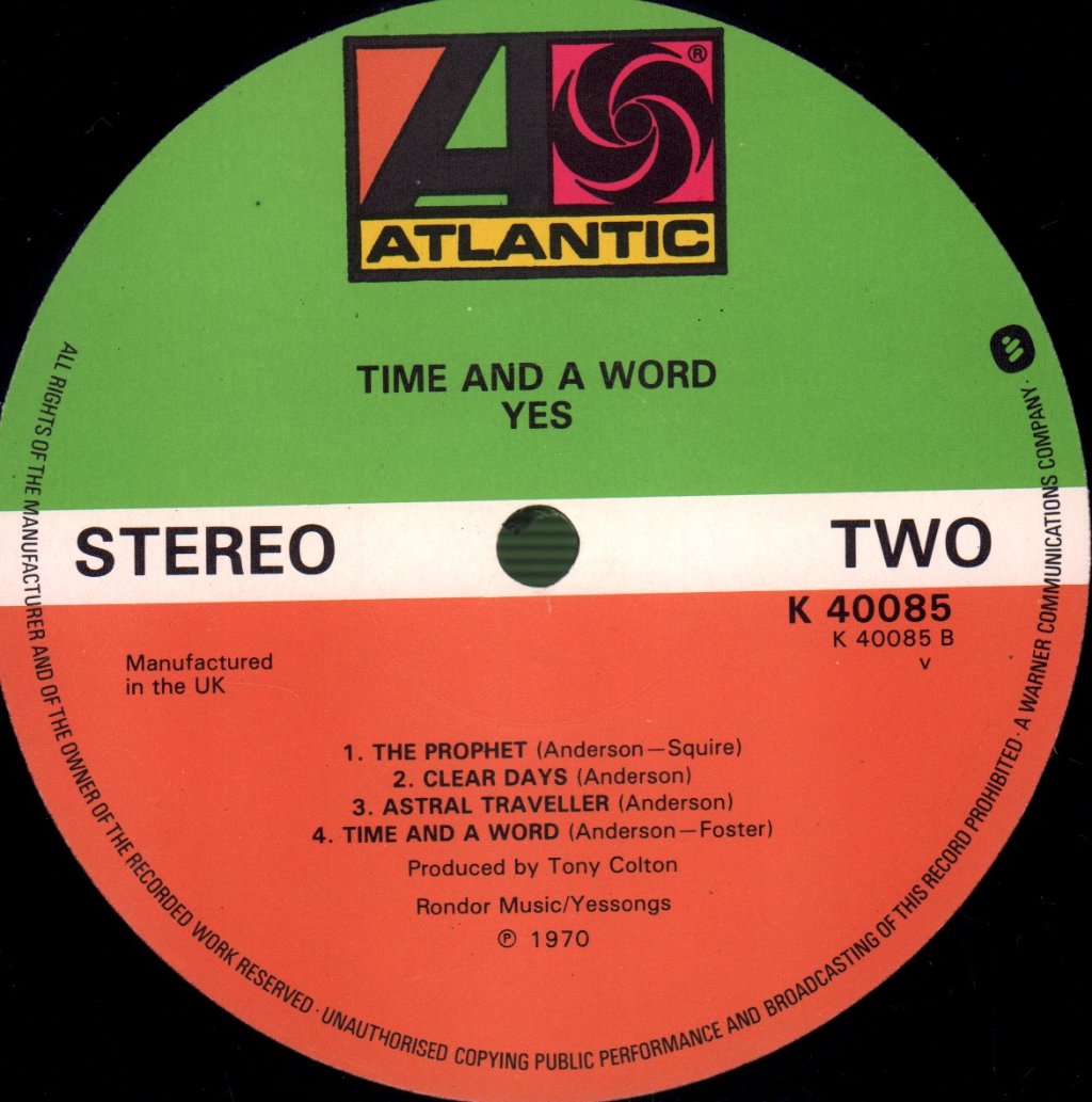 Yes - Time And A Word - Lp
