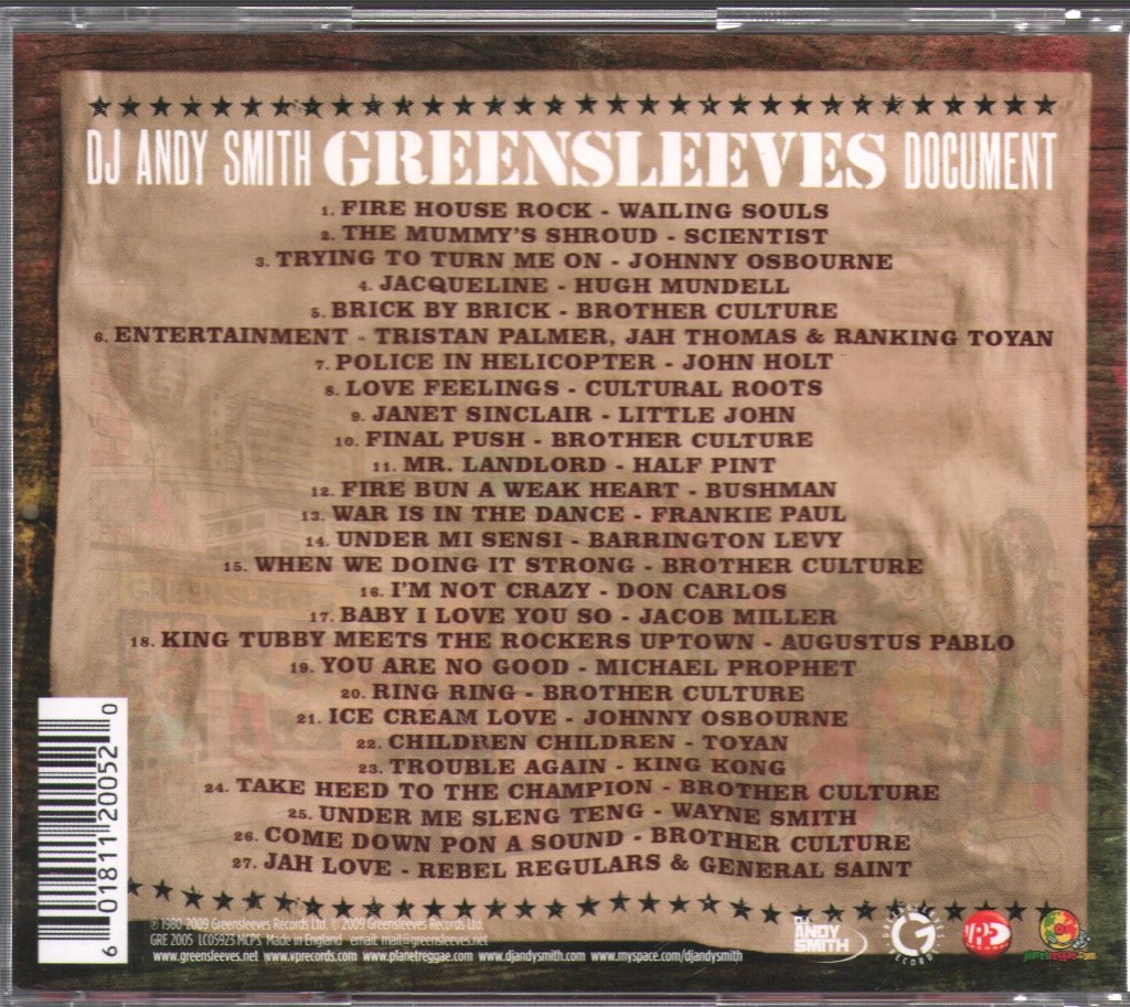 DJ Andy Smith - Greensleeves Document - Cd