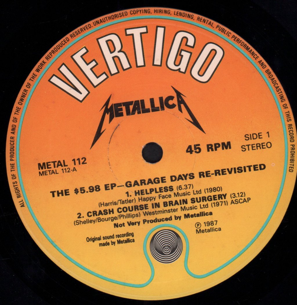 Metallica - $5.98 E.p. Garage Days Re-Visited - 12 Inch
