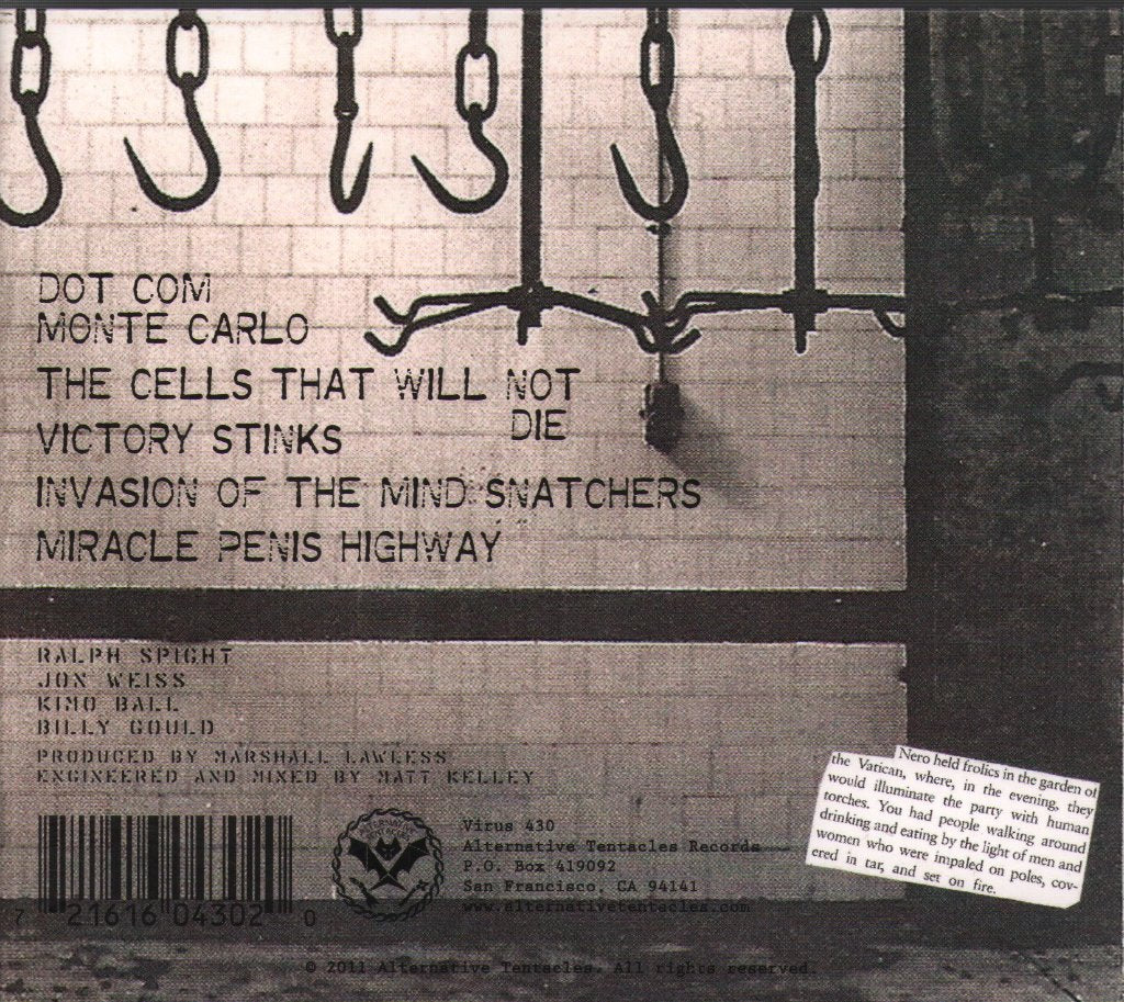 Jello Biafra And The Guantanamo School Of Medicine - Enhanced Methods Of Questioning - Cd