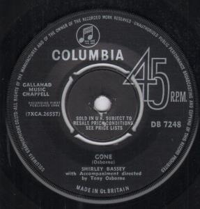 Shirley Bassey - Gone - 7 Inch