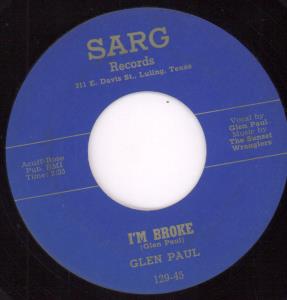 Glen Paul - I'm Broke - 7 Inch