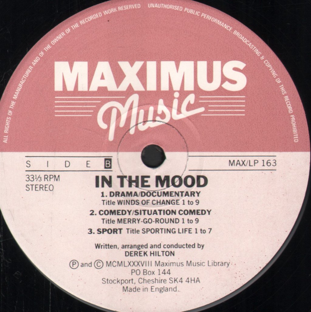 Derek Hilton - In The Mood - 12 Inch