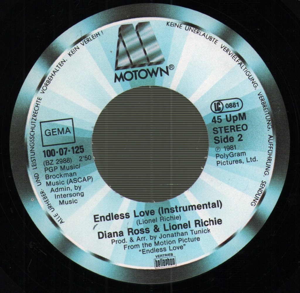 Diana Ross And Lionel Richie - Endless Love - 7 Inch