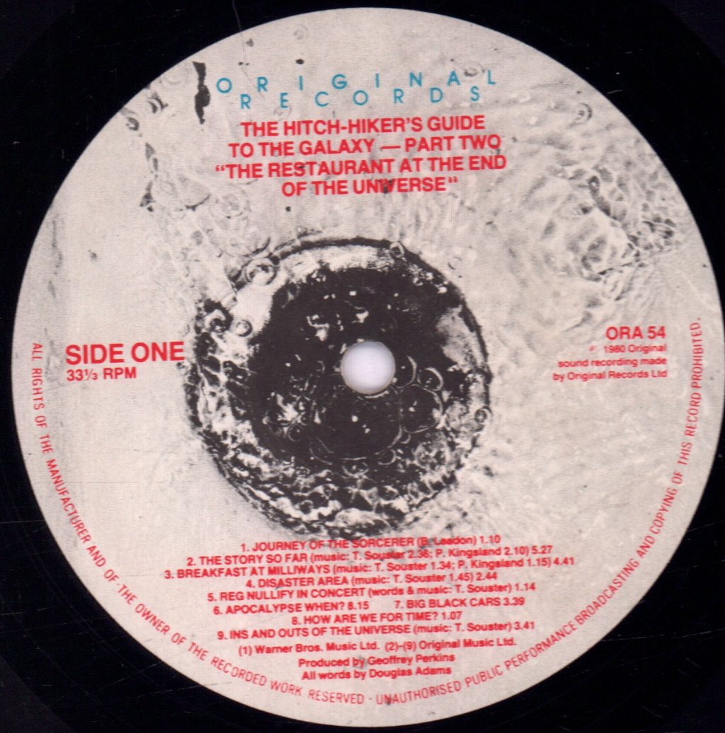 Hitch-Hiker's Guide To The Galaxy - Restaurant At The End Of The Universe - Lp