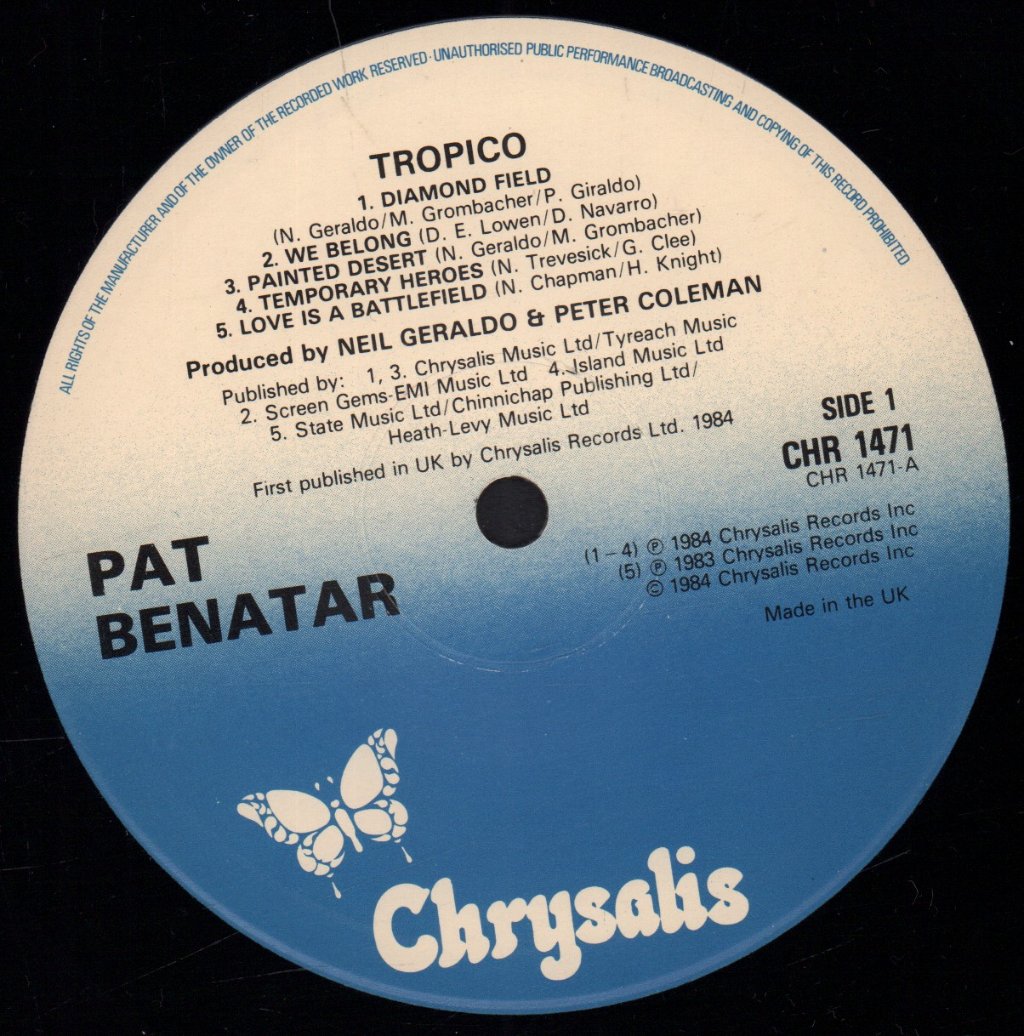 Pat Benatar - Tropico - Lp