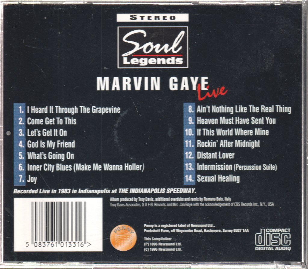 Marvin Gaye - Live - Cd