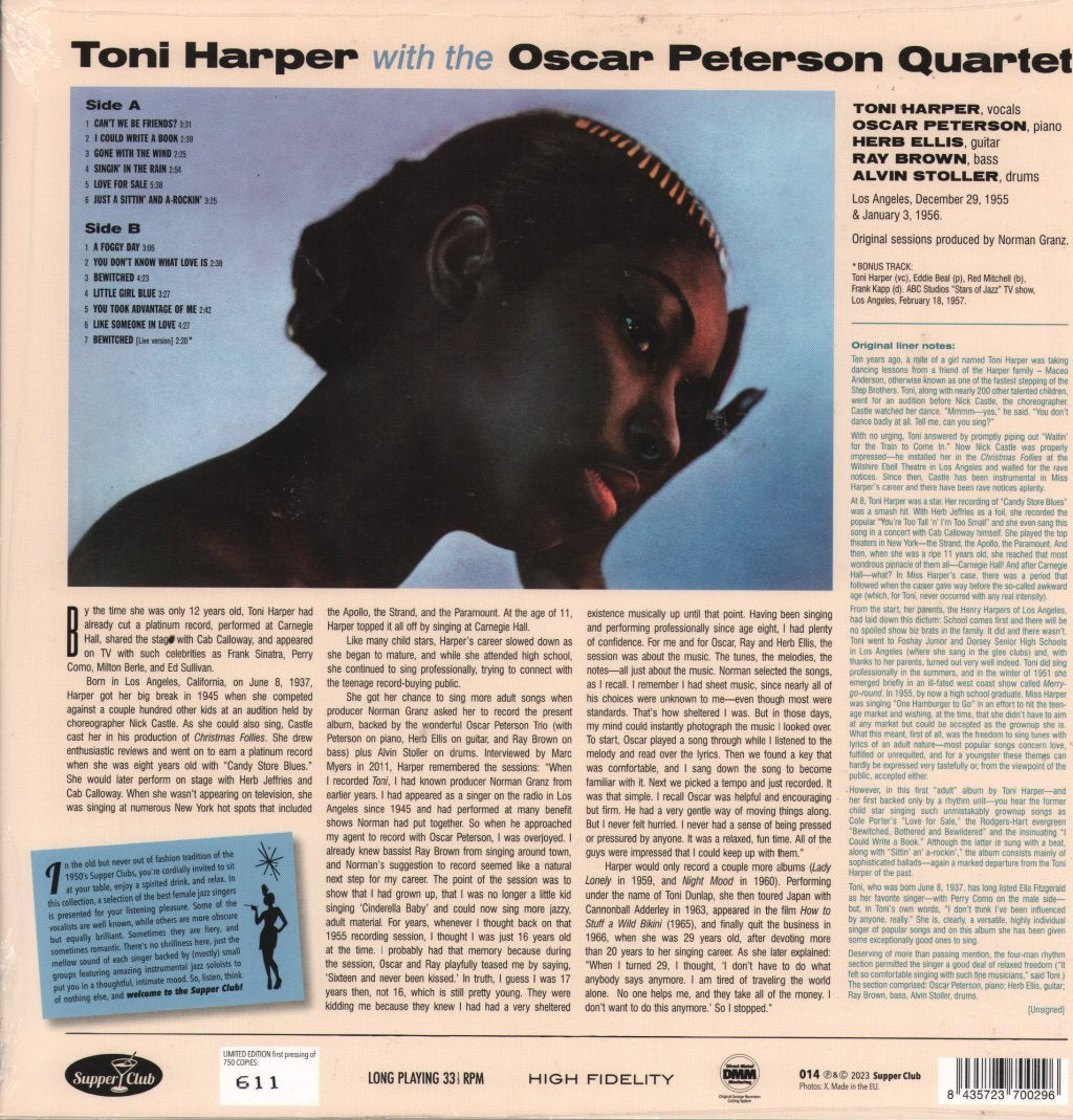 Toni Harper with the Oscar Peterson Quartet - Toni - Lp