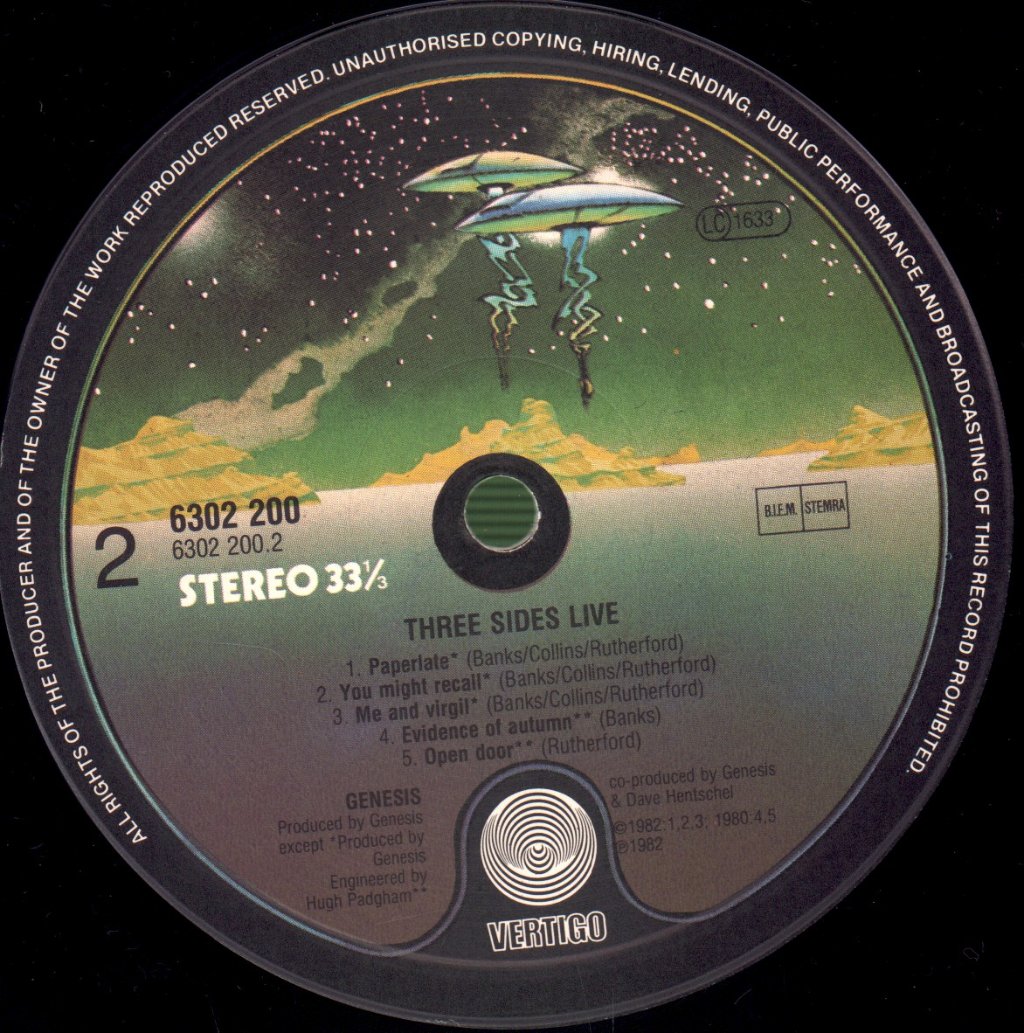 Genesis - Three Sides Live - Double Lp