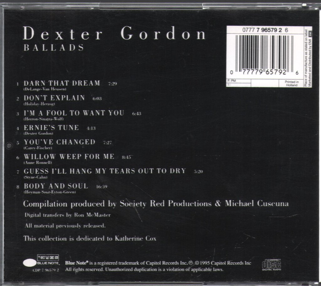 Dexter Gordon - Ballads - Cd
