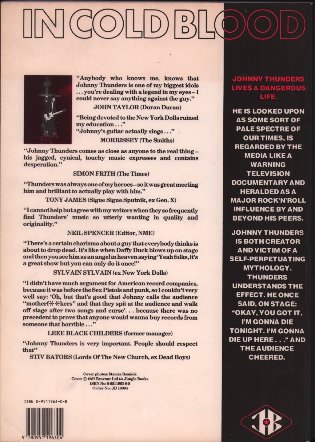 Johnny Thunders - In Cold Blood - Book