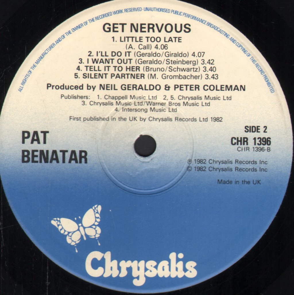 Pat Benatar - Get Nervous - Lp