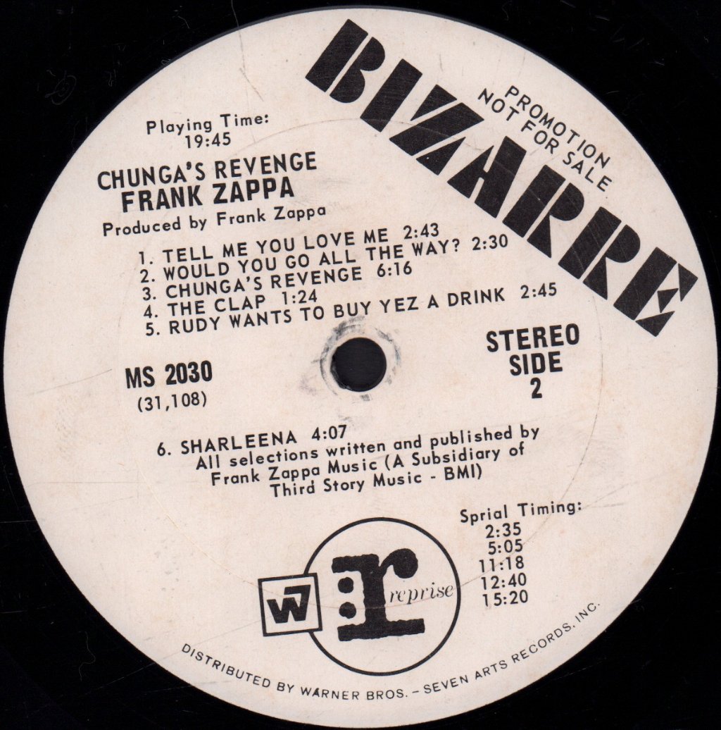 Frank Zappa - Chunga's Revenge - Lp