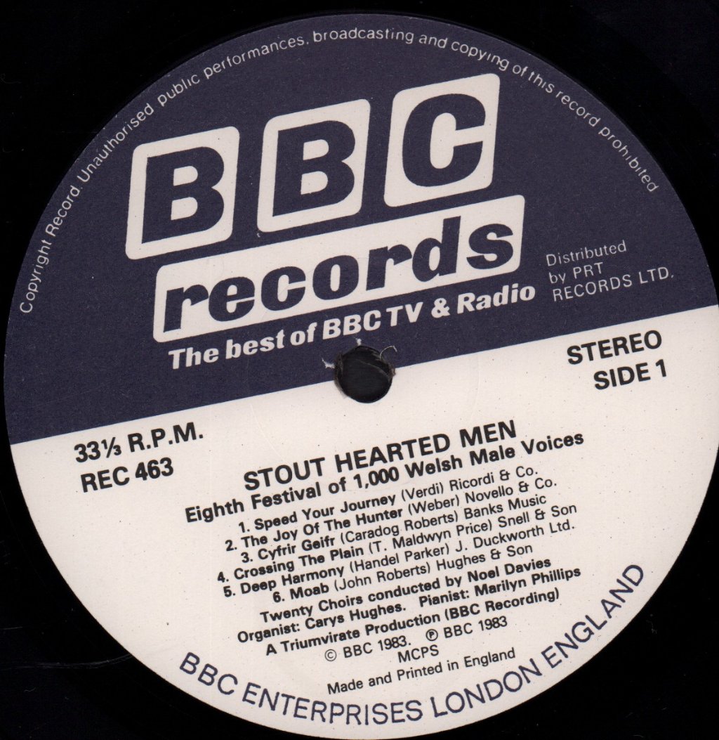 Stout Hearted Men - Eighth Festival Of 1000 Welsh Male Voices - Lp