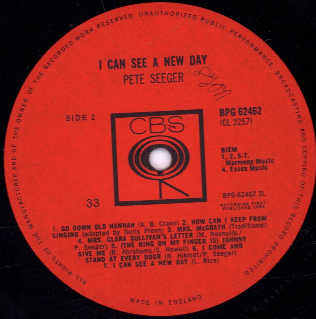 Pete Seeger - I Can See A New Day - Lp