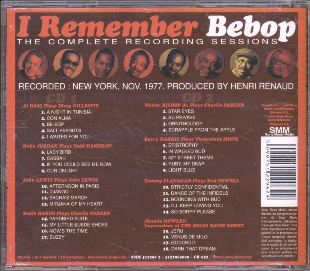 Various Artists - I Remember Bebop (The Complete Recording Sessions) - Double Cd