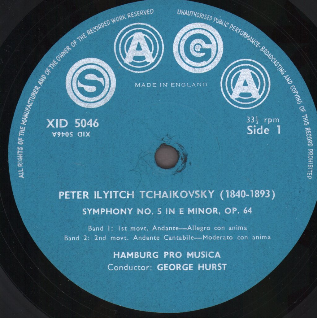 George Hurst / Hamburg Pro Musica - Tchaikovsky - Fifth Symphony In E Minor Op. 64 - Lp