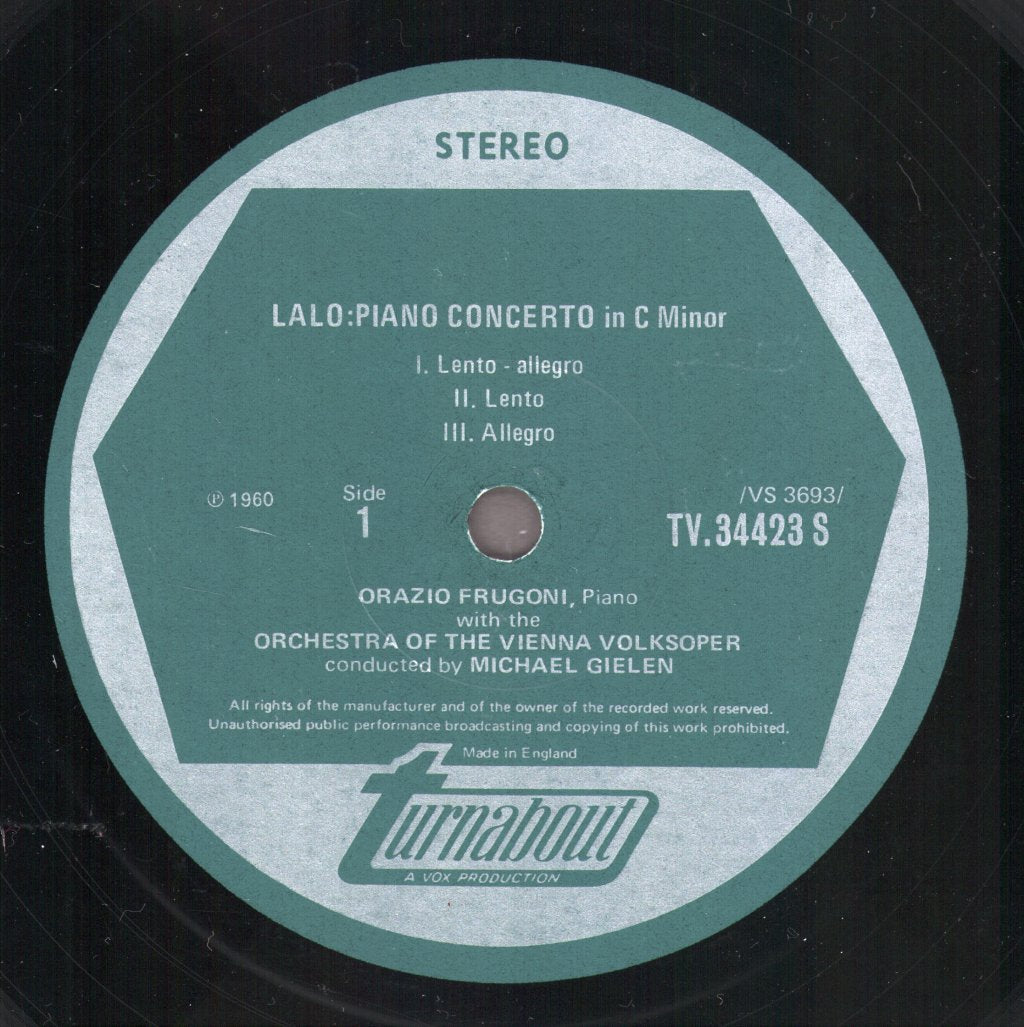 Orazio Frugoni - Lalo - Piano Concerto / Saint-Saens - Piano Concerto No. 5 "The Egyptian" - Lp