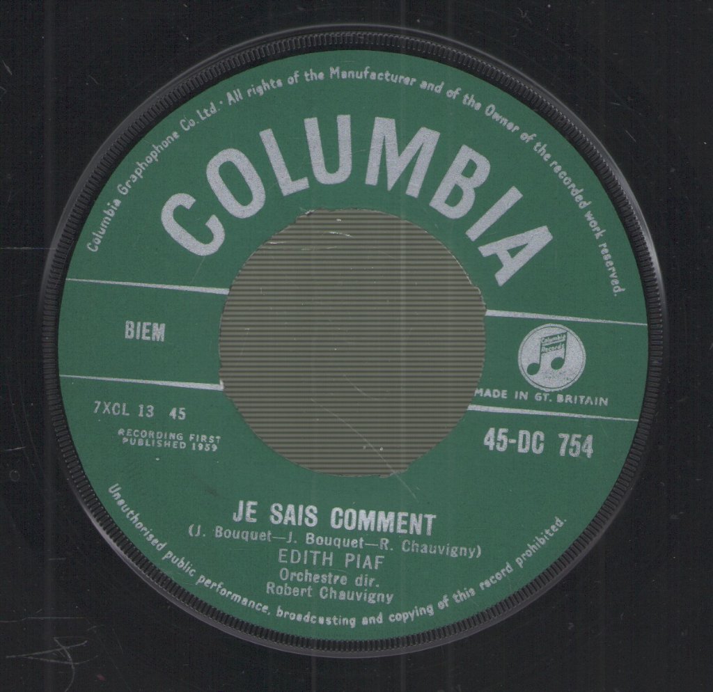 Edith Piaf - Milord - 7 Inch