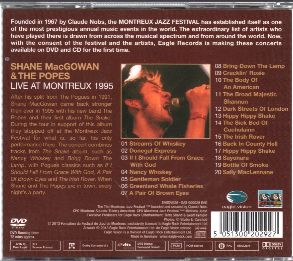 Shane Macgowan And The Popes - Live At Montreux 1995 - Cd Set
