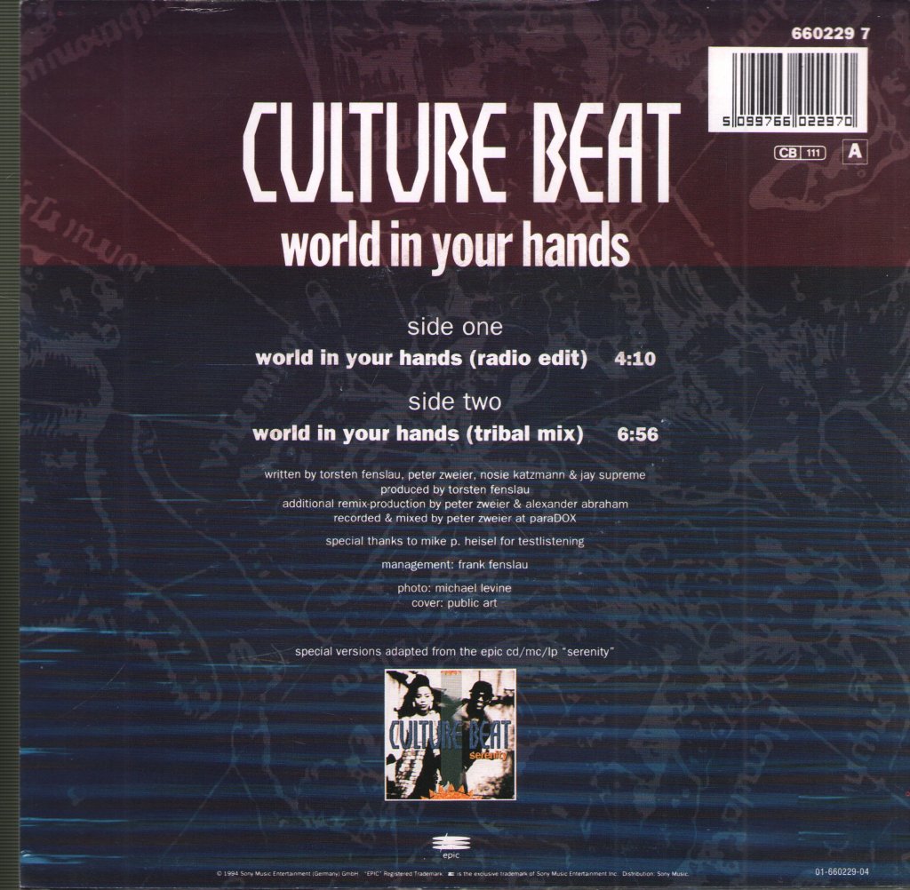 Culture Beat - World In Your Hands - 7 Inch