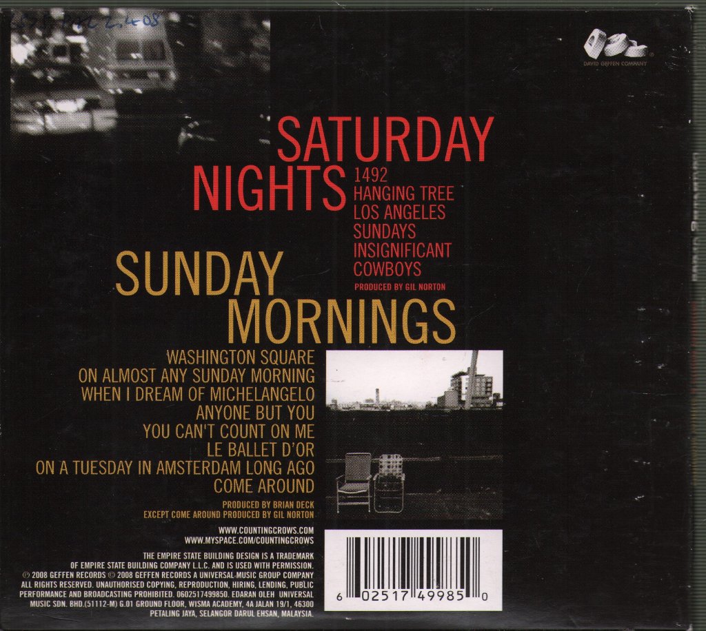 Counting Crows - Saturday Nights & Sunday Mornings - Cd
