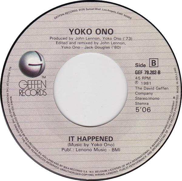 Yoko Ono - Walking On Thin Ice - 7 Inch
