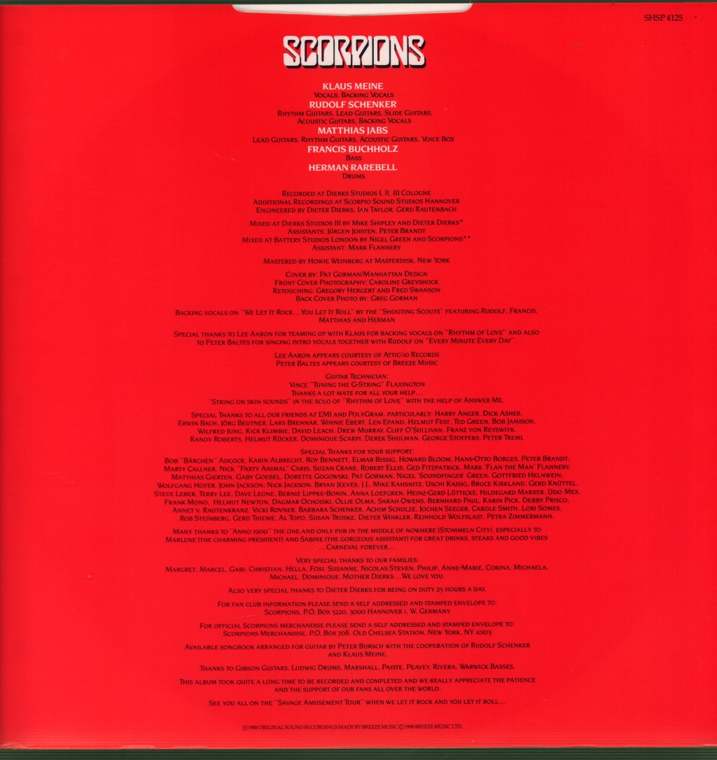 Scorpions - Savage Amusement - Lp