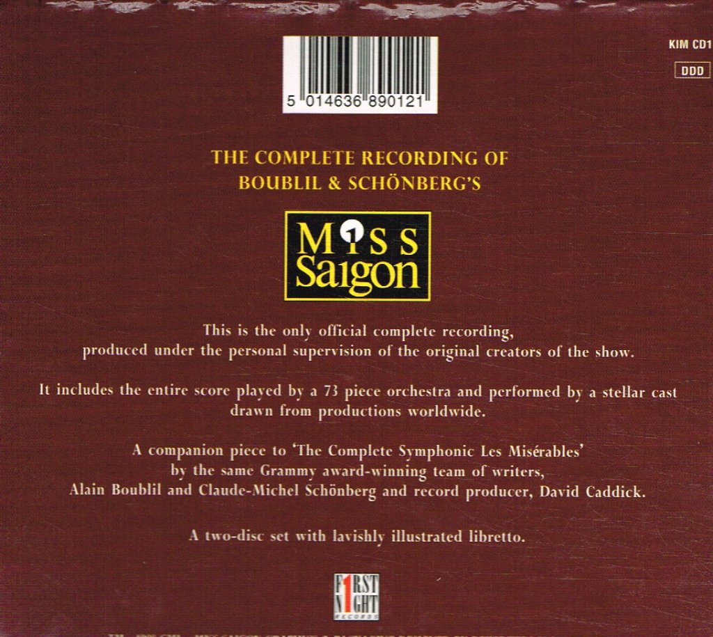 Miss Saigon - Complete Recording - Double Cd