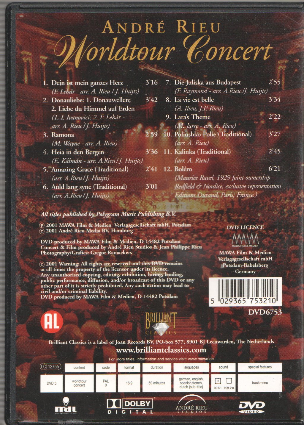 André Rieu - Worldtour Concert - Dvd