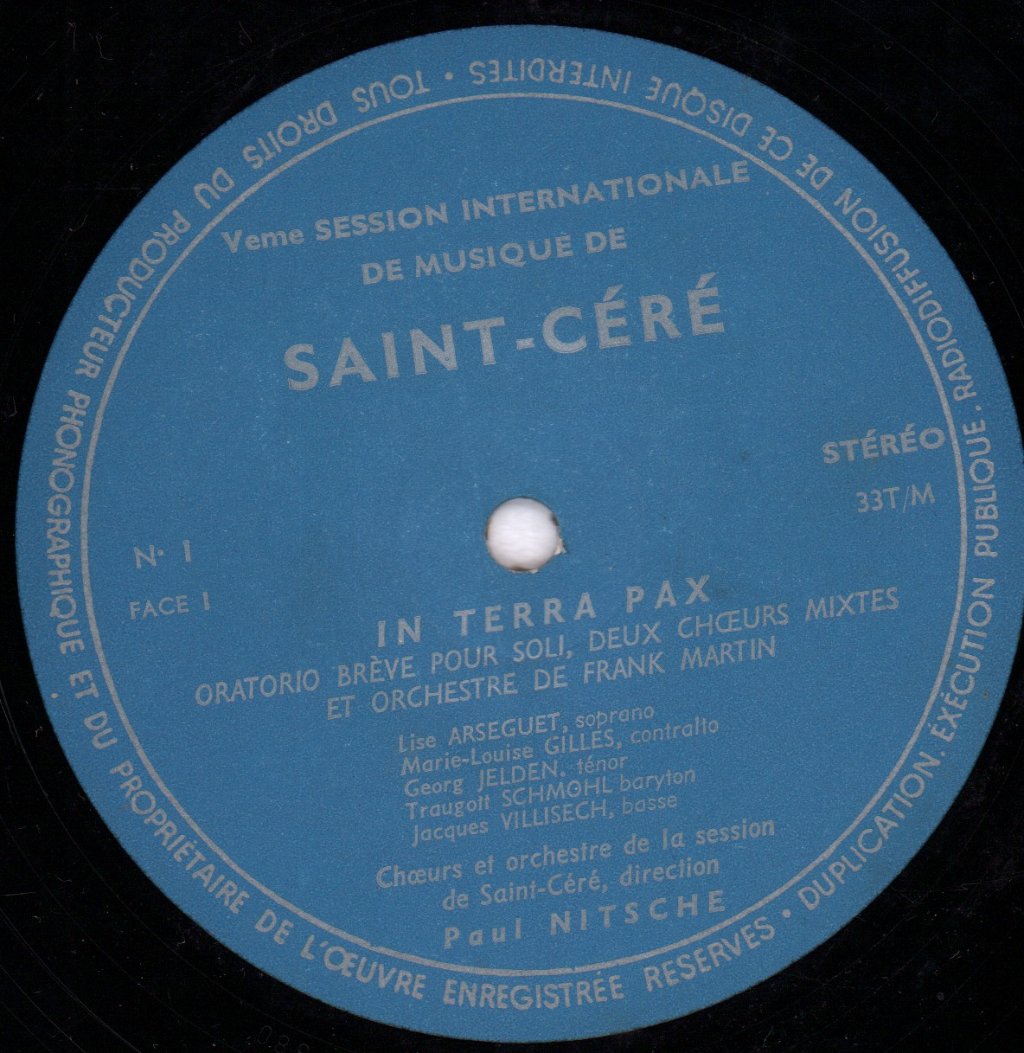 frank martin in terra pax - saint cere - Lp