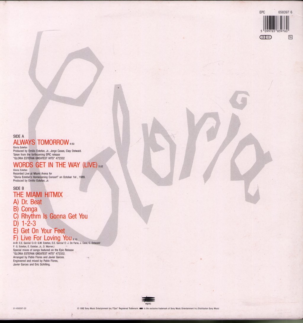 Gloria Estefan - Always Tomorrow - 12 Inch