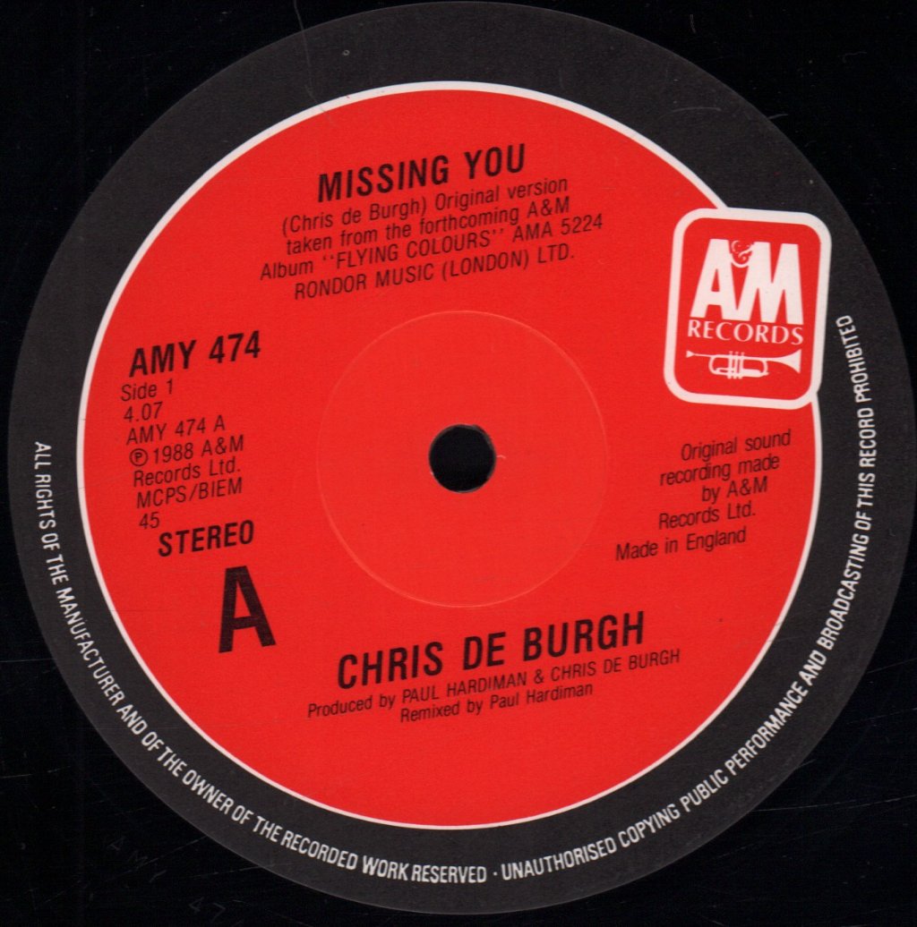 Chris De Burgh - Missing You - 12 Inch