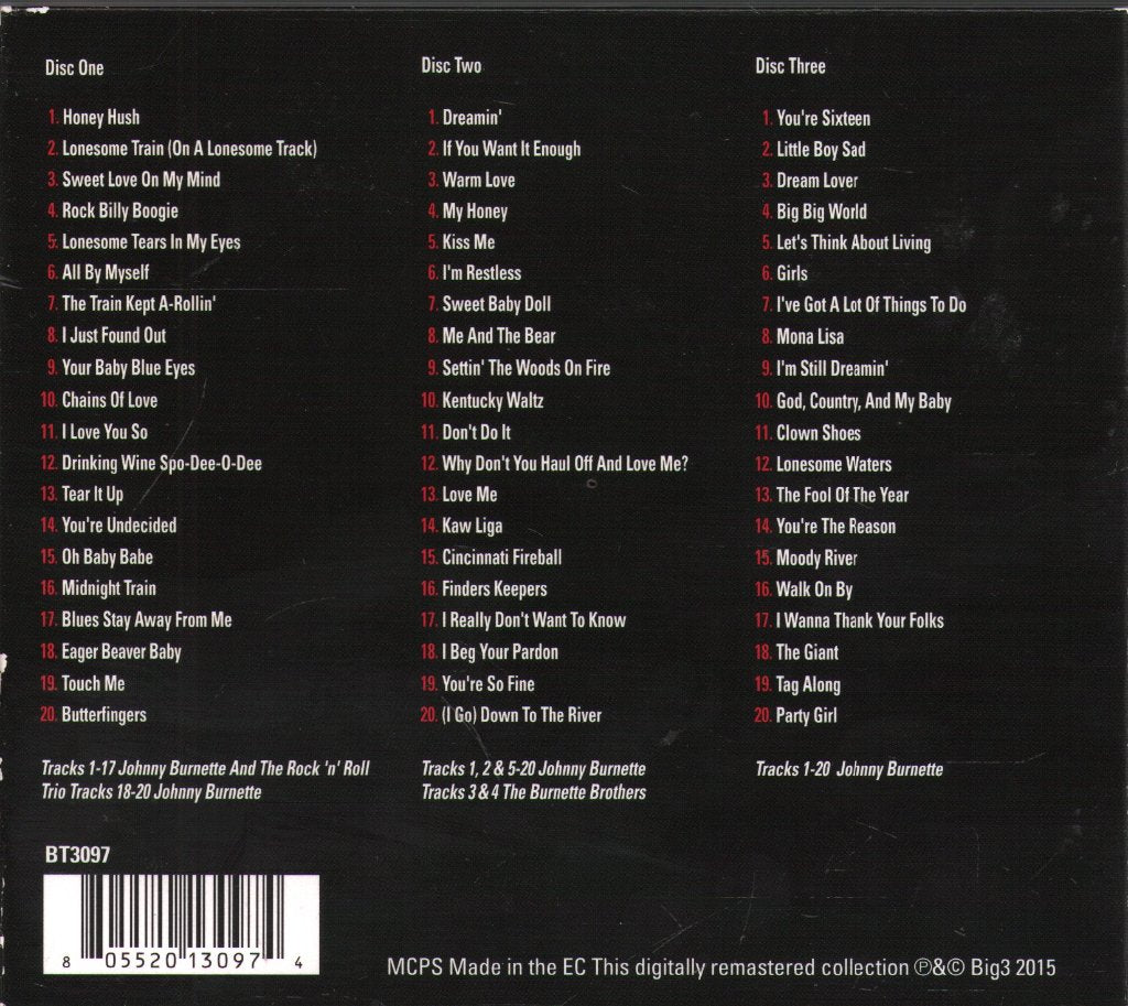 Johnny Burnette - Absolutely Essential 3 CD Collection - Cd Set