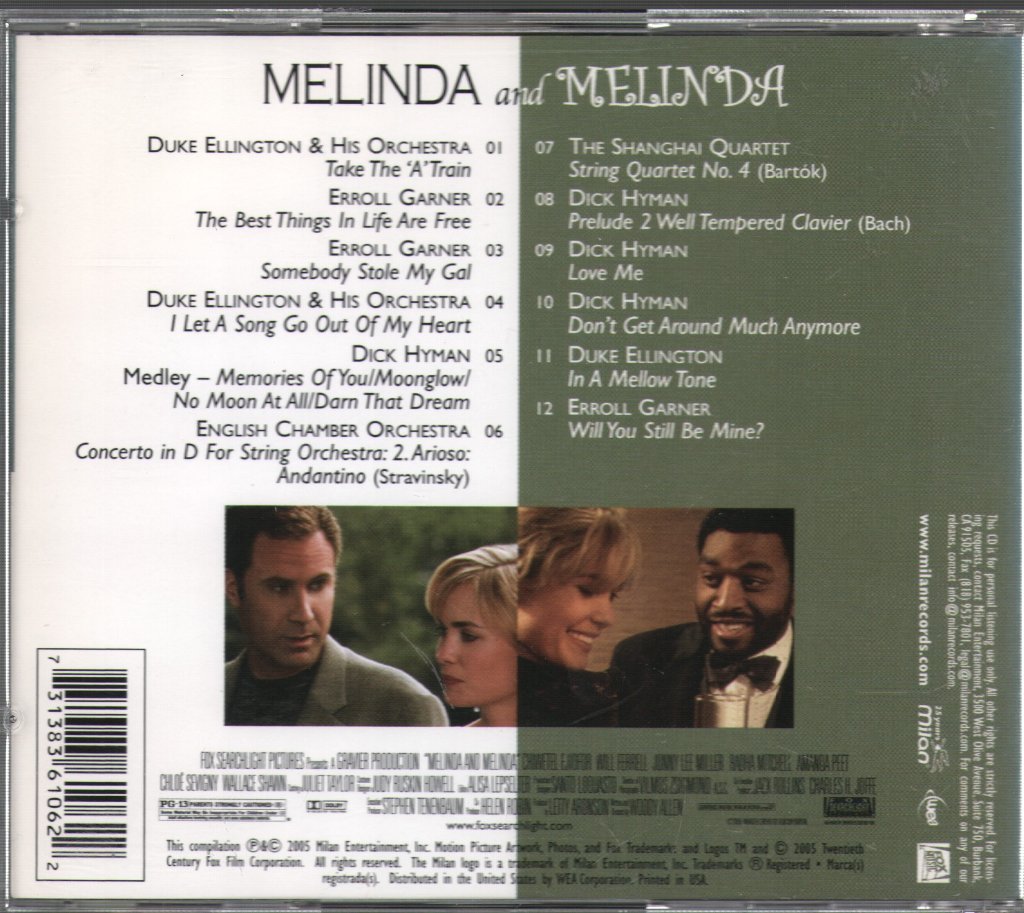 Various Artists - Melinda And Melinda (Original Motion Picture Soundtrack) - Cd