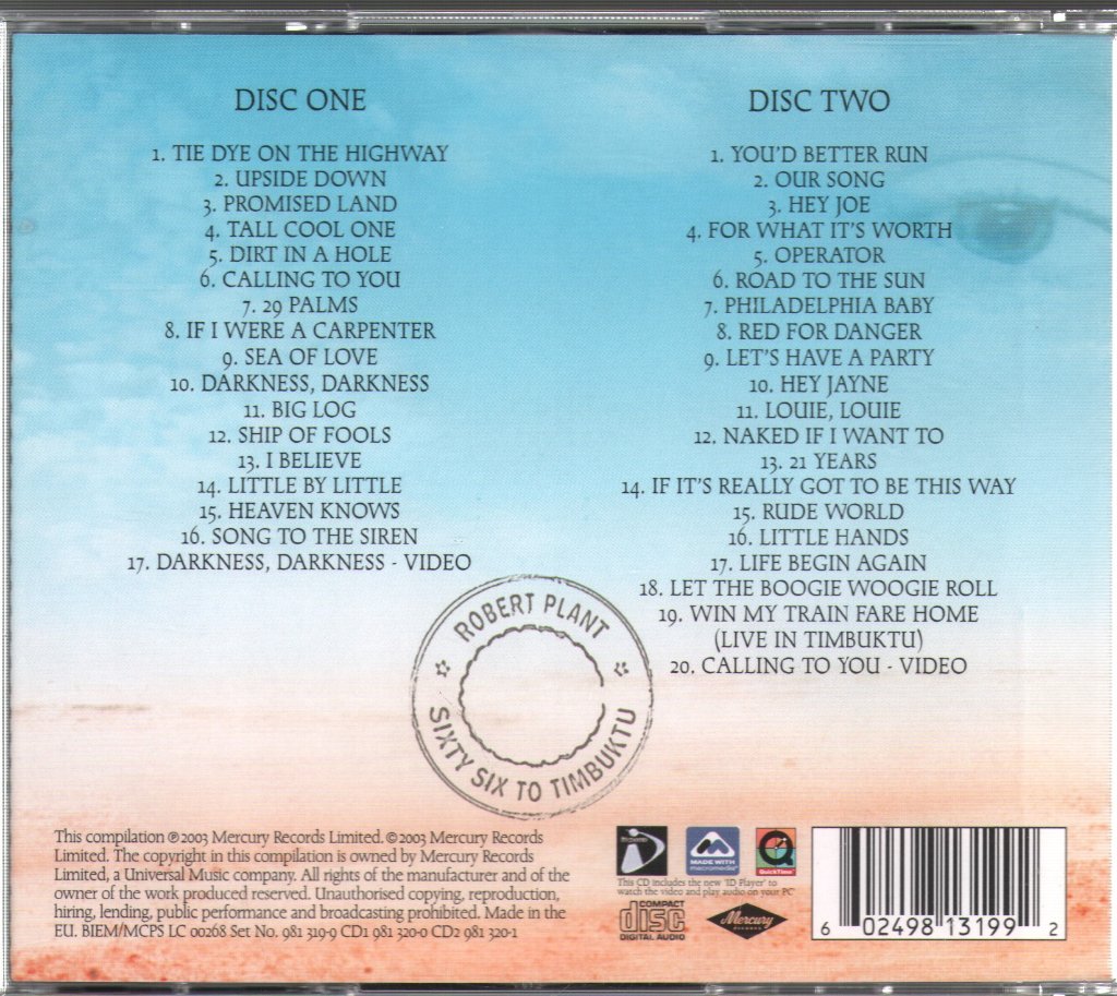 Robert Plant - Sixty Six To Timbuktu - Double Cd