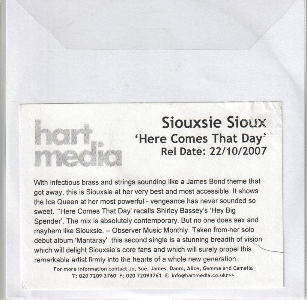 Siouxsie - Here Comes That Day - Cdr